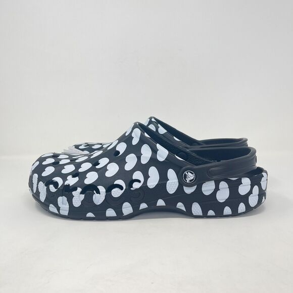 Crocs Heart Print Black Classic Round Breathable Clogs Sandals Men\'s Size 13 main image 5